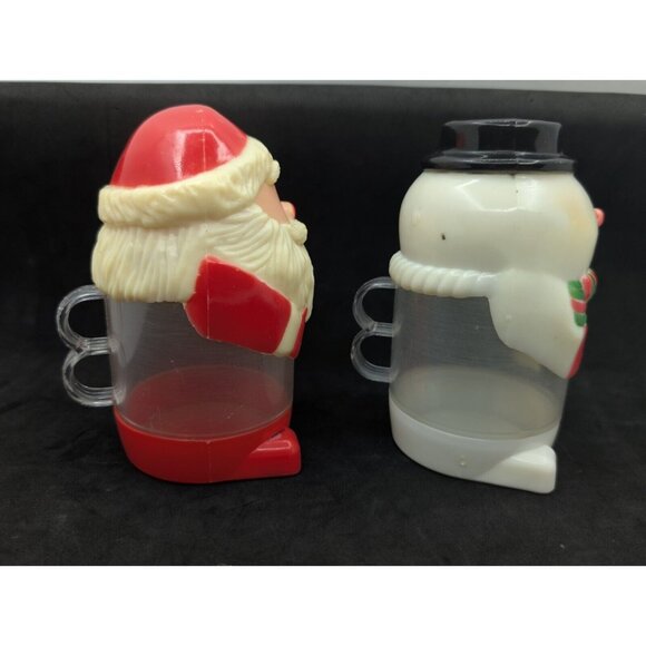 Vrg. Santa Claus & Snowman Plastic Sippy Cups Hong Kong 5.5" READ - Picture 2 of 16